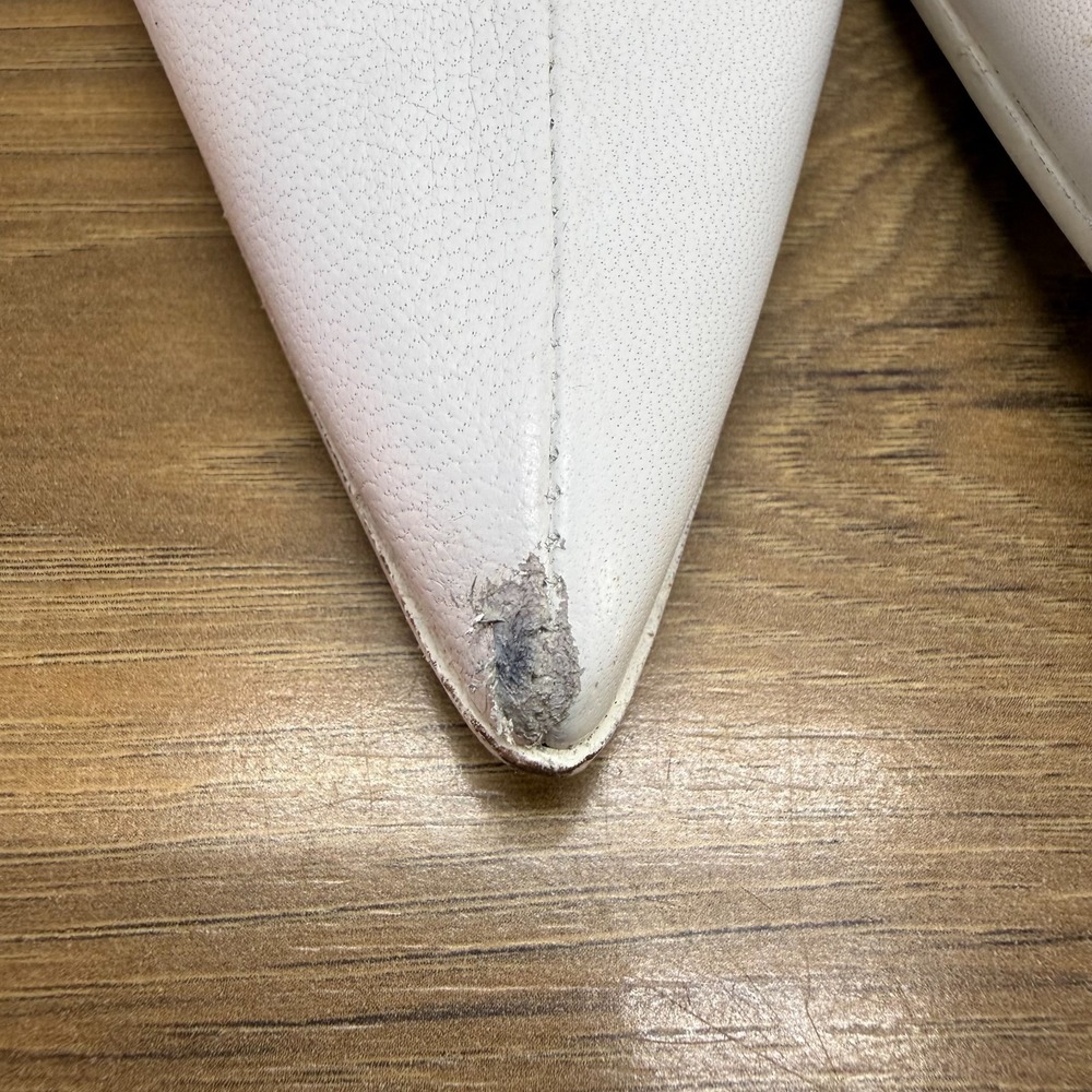 MM6 Maison Margiela Paris Zip Pointed Toe Flats 9 9.5 EU 40 White Soft Leather - Picture 3 of 10